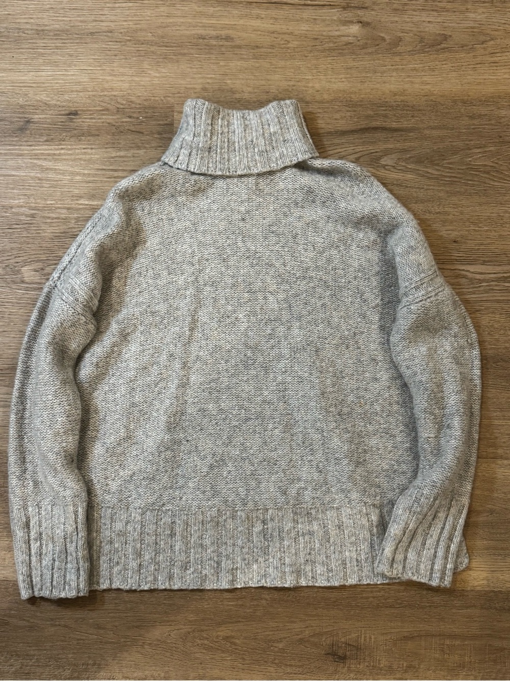Chunky Cream/Neutral Turtleneck Knit Sweater | Marled | XL - Picture 3 of 3